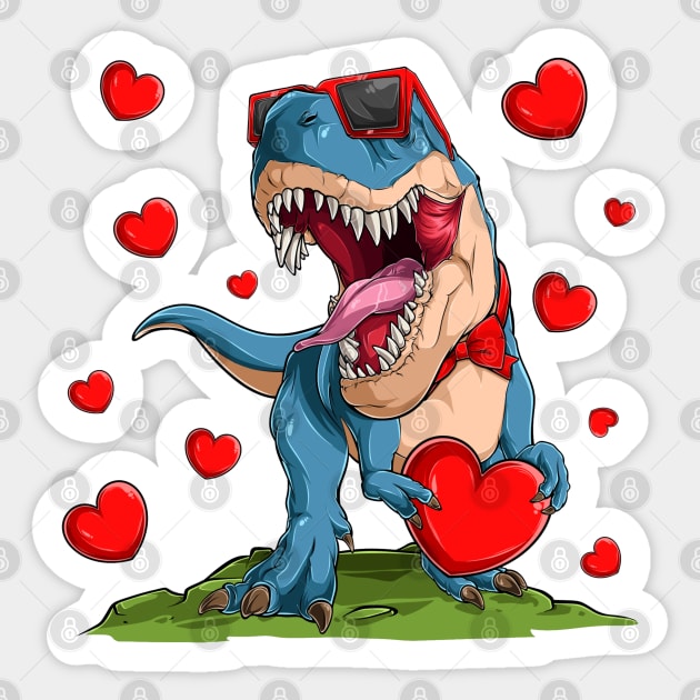 Valentine Dinosaur Sticker by HolidayBug